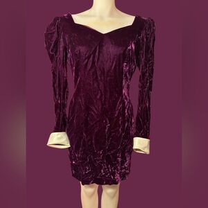 Vintage Plum Velvet Cocktail Dress – Statement Piece
